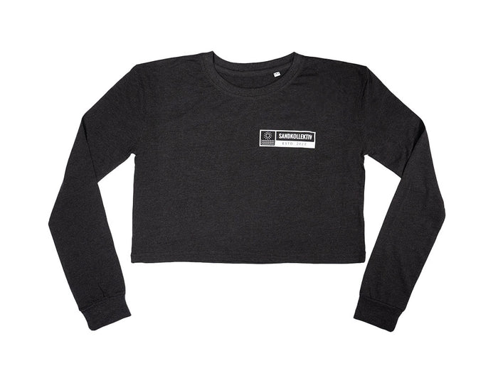 Sandkollektiv Long Sleeve Crop Top Damen Heather Black