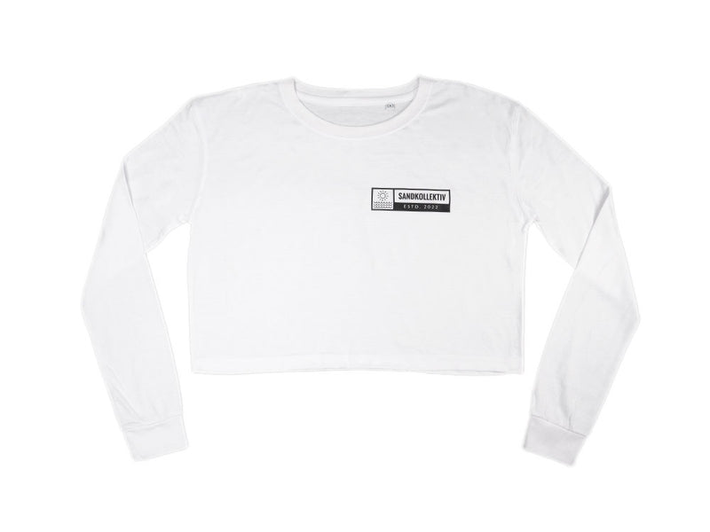 Sandkollektiv Long Sleeve Crop Top Damen Solid White